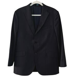 Carlos Nieto Size 39 Wool Super 140s Blazer Jacket Navy Blue